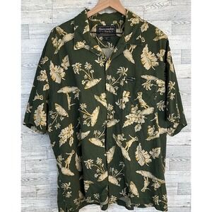 Abercrombie‎ Fitch Hawaiian Shirt y2k floral Mens XL green Vintage Springbreak